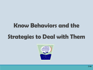 Know Behaviors and Strategies to Deal with Them