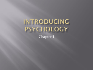 Psychology Chapter 1 Notes