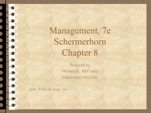 Chapter 8: Strategic Management - BOH4M