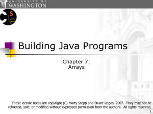 Building Java Programs, Chapter 7