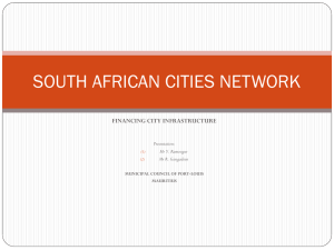 Financing City Infrastructure - South African Cities Network