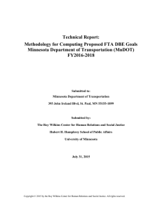 Proposed FTA Computing Methodology for DBE Goals MnDOT