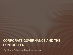 Corporate Governance and the Controller