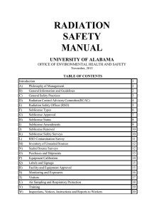 UA Radiation Safety Manual - Environmental Health & Safety