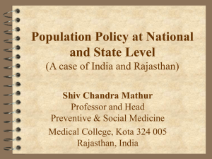 Population Policy at National and State Level