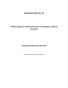 Welfare agencies and the provision of emergency relief in Australia