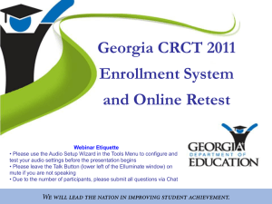 CRCT Online Retest System - GADOE Georgia Department of