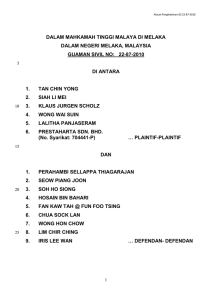 guaman sivil no: 22-87-2010 - Portal Rasmi Mahkamah Negeri Melaka
