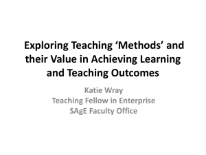 Exploring Teaching *Methods* and their Value in Achieving