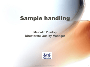 Laboratories & sample handling