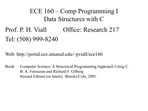 ECE 160 – Comp Programming I Data Structures with C
