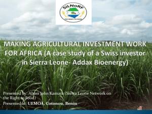 Addax Bioenergy investment in Sierra Leone