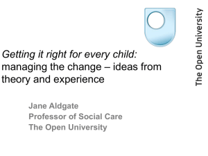 Getting it right for every child: managing the change – ideas from