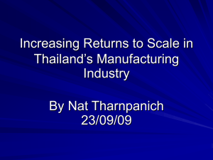 Increasing Returns to Scale in Thailand's Manufacturing Industry