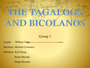 THE TAGALOGS AND BICOLANOS