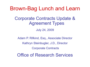 Corporate Contracts - University of Pennsylvania