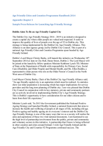 Sample Press Release for Launching Age Friendly Strategy