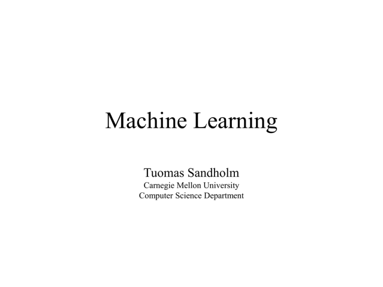 Machine Learning - School of Computer Science