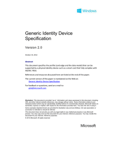 Generic Identity Device Specification