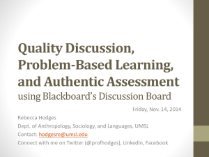 Quality Discussion, Problem-Based Learning, and Authentic
