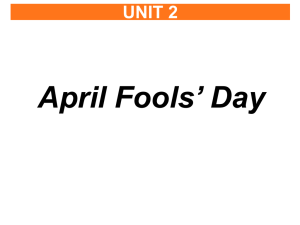 UNIT 2 April Fools' Day