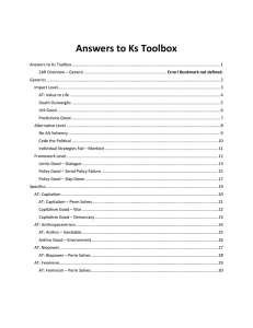 Answers to Ks Toolbox - Open Evidence Archive