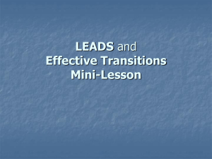LEADS and Effective Transitions Mini