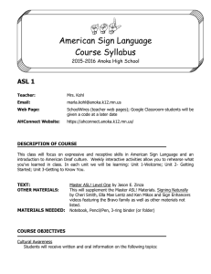 American Sign Language - Anoka