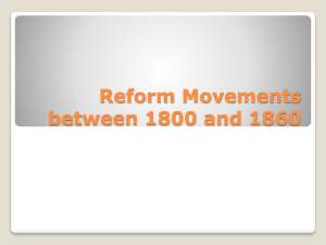 Reform movements between 1800 and 1860