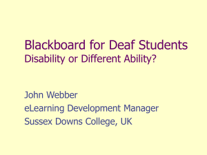 Blackboard for deaf students