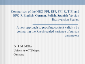 Comparison of the NEO-FFI, EPP, 16PF-R, EPQ