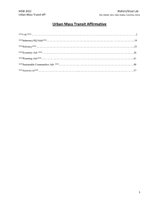 Urban Mass Transit Affirmative – MSDI 2012