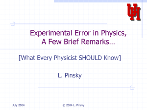 Experimental Error in Physics