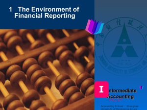 1 The Environment of Financial Reporting