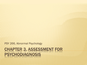 Ch. 3, Assessment and Classification