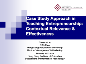 Case Study Approach in Teaching Entrepreneurship
