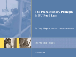 The Precautionary Principle in EU Food Law
