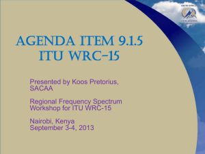 Regional WRC-15 Preparatory Workshop. WRC-15 Agenda