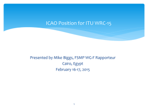 ICAO Position for ITU WRC-15