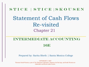 Statement of Cash Flows Re