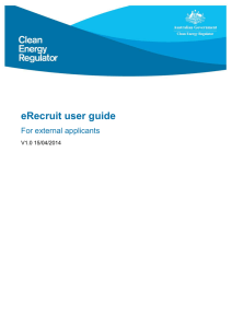 eRecruit user guide - for external applicants