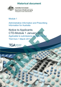 Module 1 - Therapeutic Goods Administration