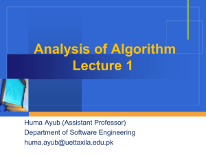 Design and Analysis of Computer Algorithm Lecture 1