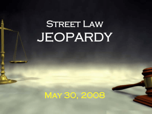Street Law JEOPARDY 2008