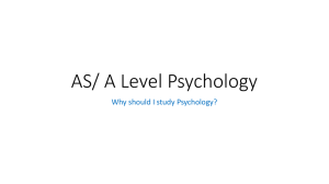 AS/ A Level Psychology - MIS Social Studies