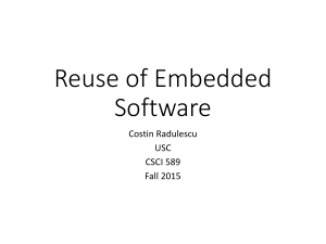 Reuse of Embedded Software - Center for Software Engineering