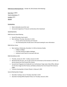 RMM General Meeting Minutes – October 2014