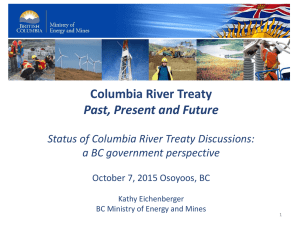 Status of Columbia River Treaty Discussions to Date: A Canadian