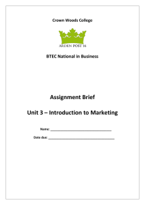 Assignment Brief - the Arden Business Department