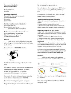 Movements of the Earth Handout - PNU